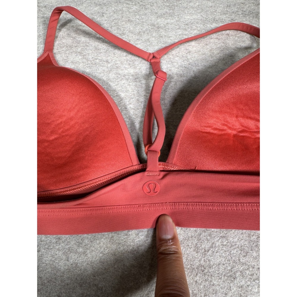 Lululemon Simply There Triangle Bralette Women Rustic Coral Minimal T Back Strap - Picture 4 of 7